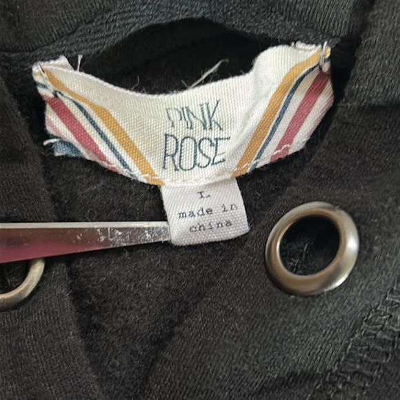 Pink Rose black hoodie size large - Picture 8 of 13